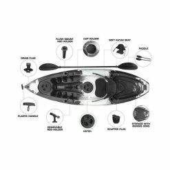 Pryml Raven Fishing Kayak Black/White 12 Pryml Raven Fishing Kayak Black/White -Spear Fishing Gear Shop BCF 634060 02 hi res
